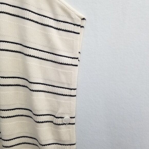 Talbots Women's Sweater Shawl Size M/L Poncho Knit Cape Fringe Blue White - Picture 4 of 9